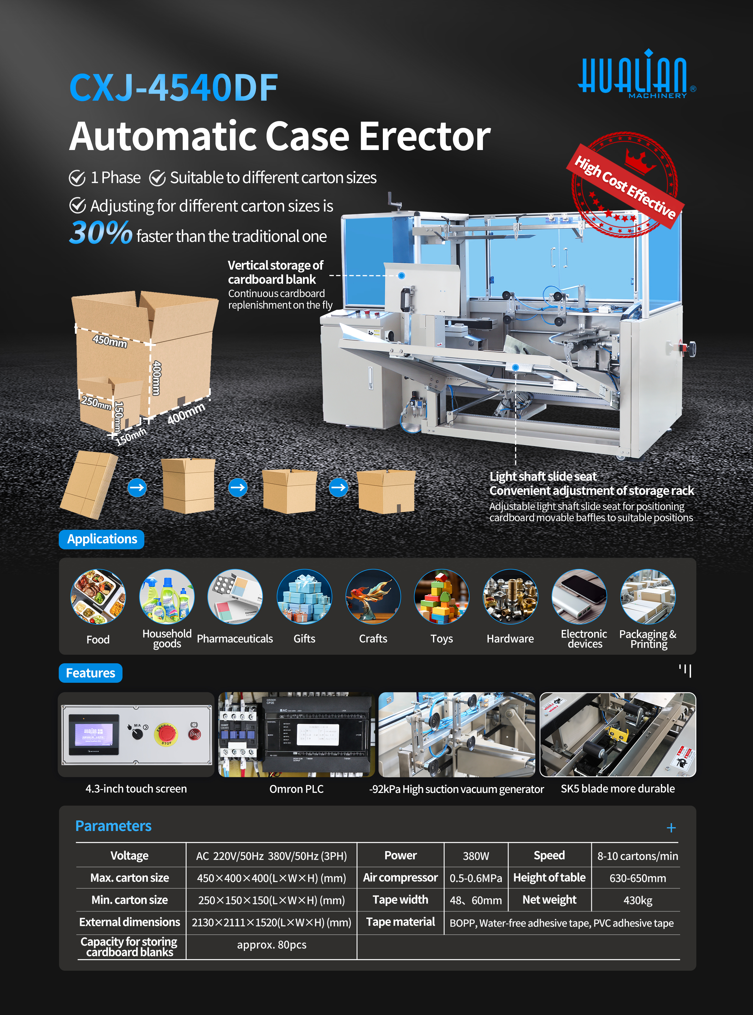 CXJ-4540DF CASE ERECTING MESIN 