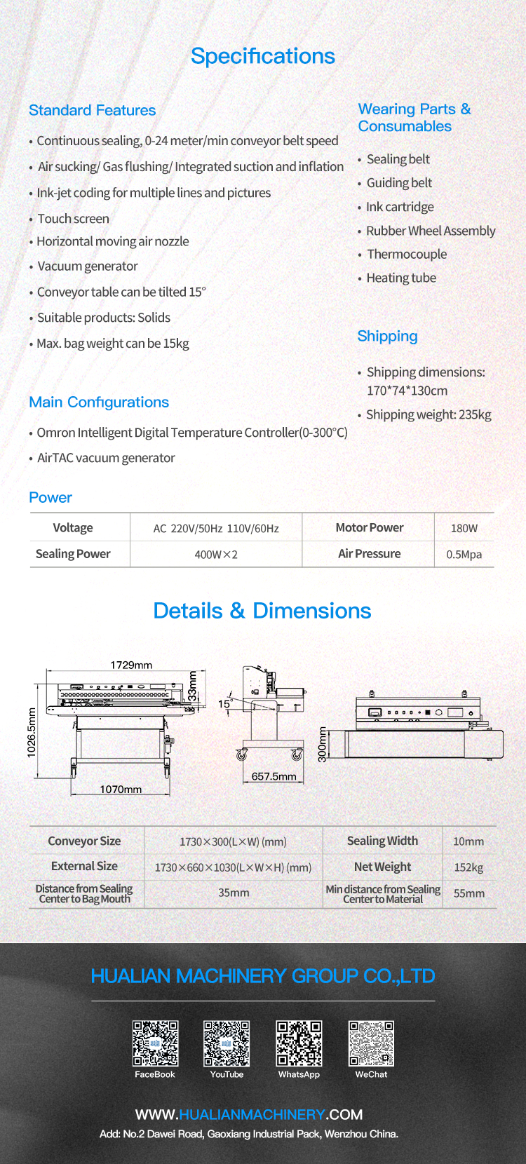 Parameter penyegel Hualian Band