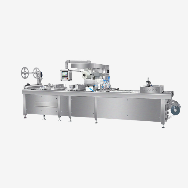 Hualian HVR-420T(Q) Rigid Film MAP Mesin Pengemas Vakum Thermoforming untuk Daging Makanan Siap Saji Salmon Seafood